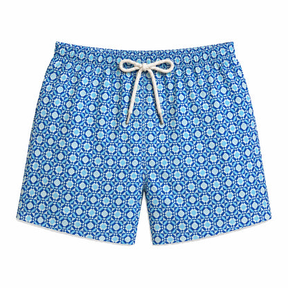 SS26 Men Swim Short - Blue Mosaic — Capri