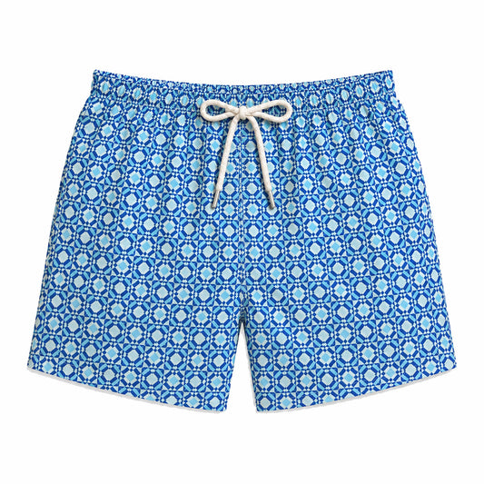 SS26 Men Swim Short - Blue Mosaic — Capri