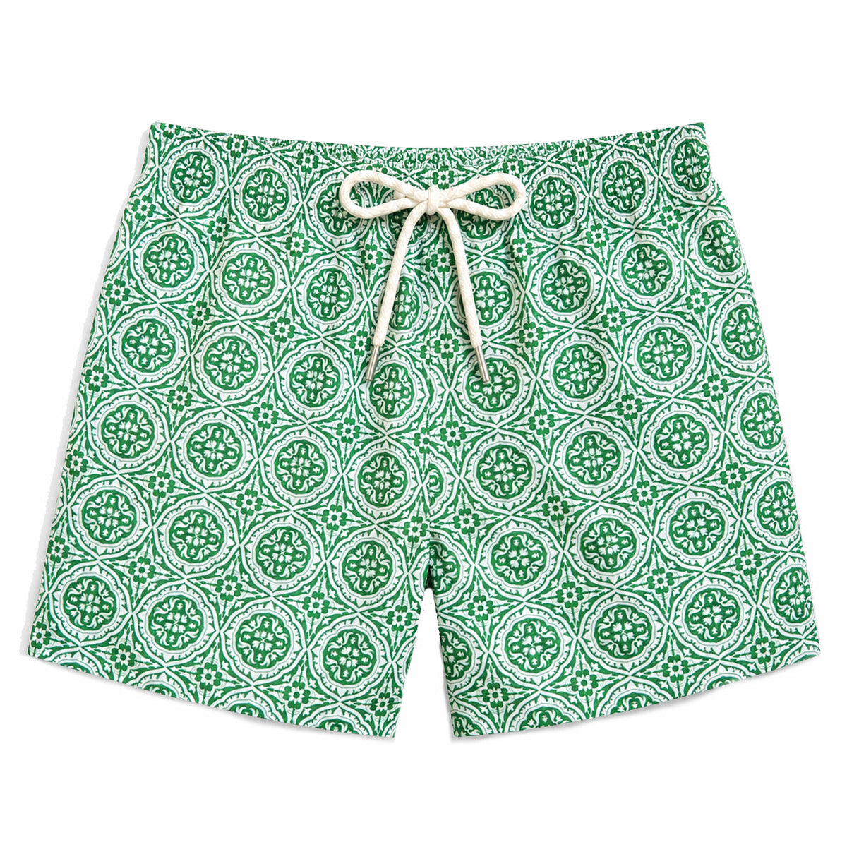 SS26 Men Swim Short - Light Green Mosaic — Jade
