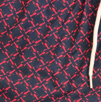 SS26 Men Swim Short -Navy Patterned — Lobsters